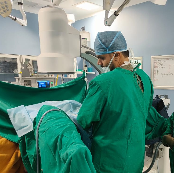 Dr. Ojas Potdar performing a cystoscopy